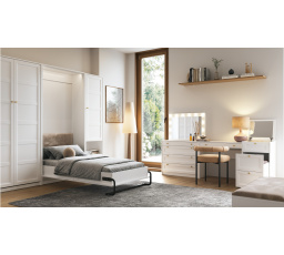 Sklápěcí postel REL PT140, Bílá/Zlatá