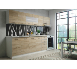 PERLA 260 - KUCHYNĚ - SONOMA/BÍLÁ (12p=1sada)