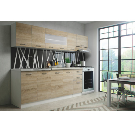 PERLA 260 - KUCHYNĚ - SONOMA/BÍLÁ (12p=1sada)