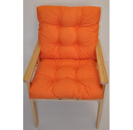 Polstr na zahradní křeslo s nízkým opěradlem - látka oranžový melír Polstr na zahradní křeslo s nízkým opěradlem - látka oranžový melír