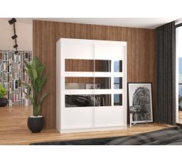 Posuvná skříň se zrcadlem FLORENTO 150 Bílá+Bílá