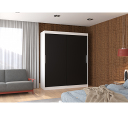 Posuvná skříň LINCOLN 180 Bílá+Černá