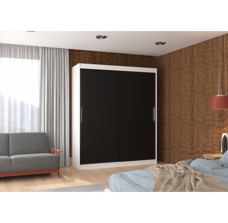 Posuvná skříň LINCOLN 180 Bílá+Černá