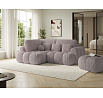 Čalouněný puf Covio, světle šedý samet Modullo 03 85x52