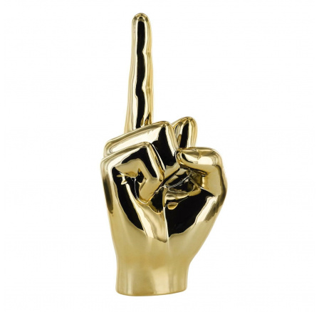Dekorace, figurka Ruka 1 prst zlatá