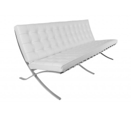 Sofa BA3 3místná, bílá ekokůže PU