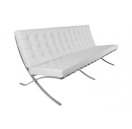 Sofa BA3 3místná, bílá ekokůže PU