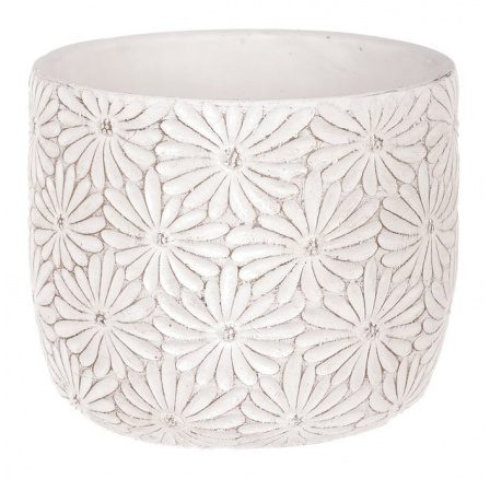 Obal betonový - květinový vzor, barva bílá Obal betonový - květinový vzor, barva bílá