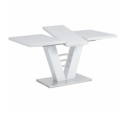 Jídelní stůl rozkládací 120-160x80 cm, mdf, bílá, HT-510 WT