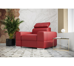 Křeslo ROYAL přírodní kůže - červená kůže