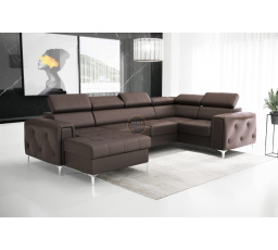 Rohová sedací souprava ORION MAX III s funkcí spaní 165x320x185 cm přírodní kůže - přírodní kůže - volitelná barva, Pravá strana