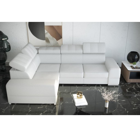 Rohová sedací souprava ROYAL II 280×210 - bílá eko kůže , levá