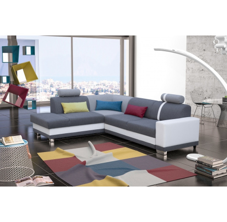 Rohová sedací souprava Tira L šedá/bílá Rohová sedací souprava Tira L šedá/bílá