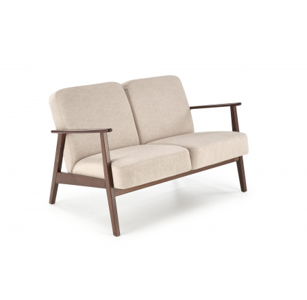 Pohovka MILANO 2S, Béžová 15/Tmavý ořech