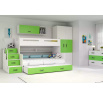 Dětská patrová postel MAX 3 Zelená, 3 místná 120 X 200