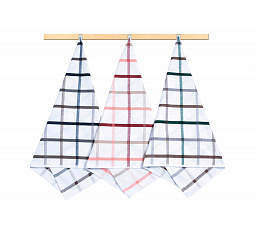 Kuchyňská utěrka 50x70cm kostka zelená, béžová, šedá