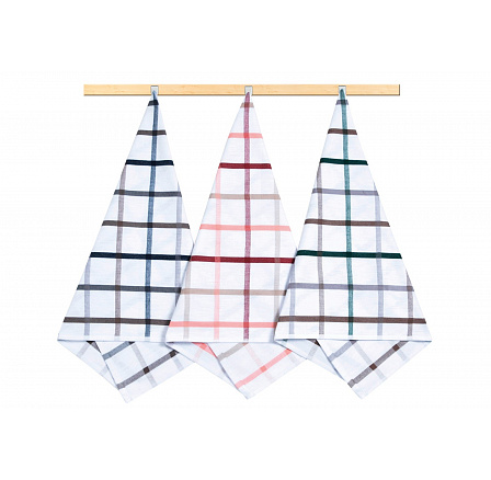 Kuchyňská utěrka 50x70cm kostka zelená, béžová, šedá