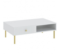 Konferenční stůl VIENA 2S, Bílá/Zlatá