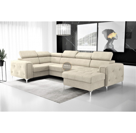 Rohová sedací souprava ORION MAX III s funkcí spaní 165x320x185 cm - béžová, levá