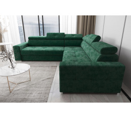Rohová sedací souprava s funkcí spaní MARGO MAX 270x270 - Levá strana, zelená