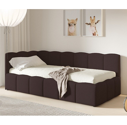 Postel TUNIS 200 x 90, nízký bok, Velutto 17, Levá Postel TUNIS 200 x 90, nízký bok, Velutto 17, Levá