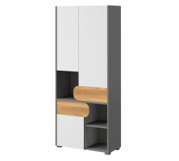 Skříň CARINI - CA2, světlý grafit/bílá briliantová/dub nash