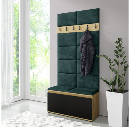 Předsíňová stěna EMI 1, Trinity 28/Artisan + černá Předsíňová stěna EMI 1, Trinity 28/Artisan + černá