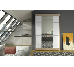 Šatní skříň LINORA V 120, Dub sonoma/Bílá