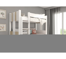 Dvoulůžková patrová postel s matracemi ARTA 200x90 Bílá+Sonoma