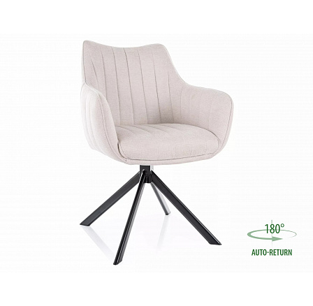 Jídelní židle otočná  AZALIA BREGO, Světle Béžová 22/Černá