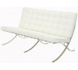 Sofa BA2 pro 2 osoby, bílá přírodní kůže