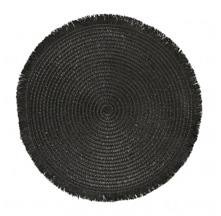 Černá podložka pod talíř 38 cm boho
