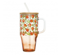 Hrnek s víčkem a brčkem Soleo 650ml     pomeranče