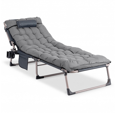 Zahradní Lehátko Polní Postel SATURN Šedé