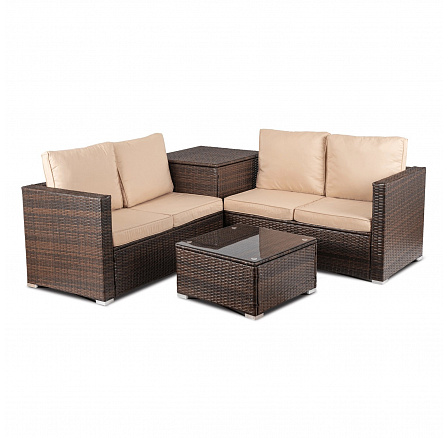 Sada Zahradního Nábytku NEGRO Hnědá/Béžová