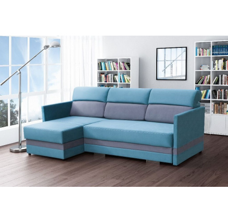 Rohová sedací souprava Berry L modrá/šedá Rohová sedací souprava Berry L modrá/šedá