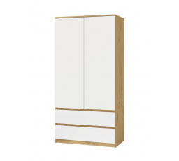 Šatní skříň Malvína 2S-90, dub artisan/bílá