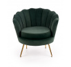 Křeslo AMORINITO, tmavě zelená/zlatá