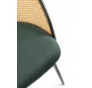 Jídelní židle K508, Tmavě zelená/Ratan/Černá
