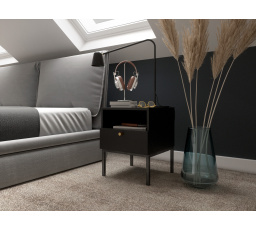 Noční Stolek LANZZI 40, Černý Mat