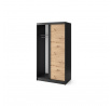Posuvná skříň ESVILLE II, Dub Artisan/Černý Mat
