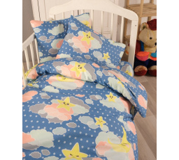 Bavlněný povlak na polštář 40x40 cm s dětským motivem obloha modrá