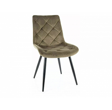 Jídelní židle RALPH VELVET, olivový Bluvel 77/černý mat