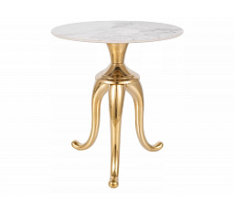 Konferenční stůl SNAKE, Efekt bílého mramoru/Zlatá