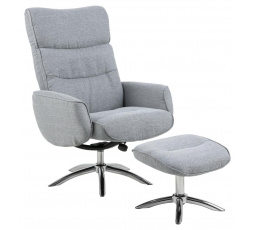 Křeslo s podnožkou Westfield světle šedé
