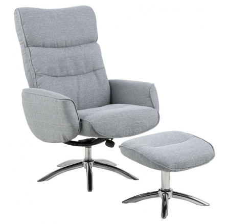 Křeslo s podnožkou Westfield světle šedé