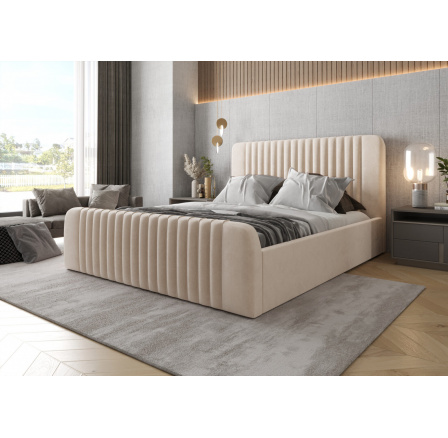 Postel MODENA s úložným prostorem - 160 cm x 200 cm, Kovová na plynových zvedácích