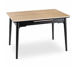 Stůl SAMER Rozkládací Keramický 120-160 cm Dub/Černý