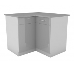 Kuchyňská dolní rohová skříňka Femme ND, šedý lesk