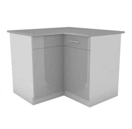 Kuchyňská dolní rohová skříňka Femme ND, šedý lesk